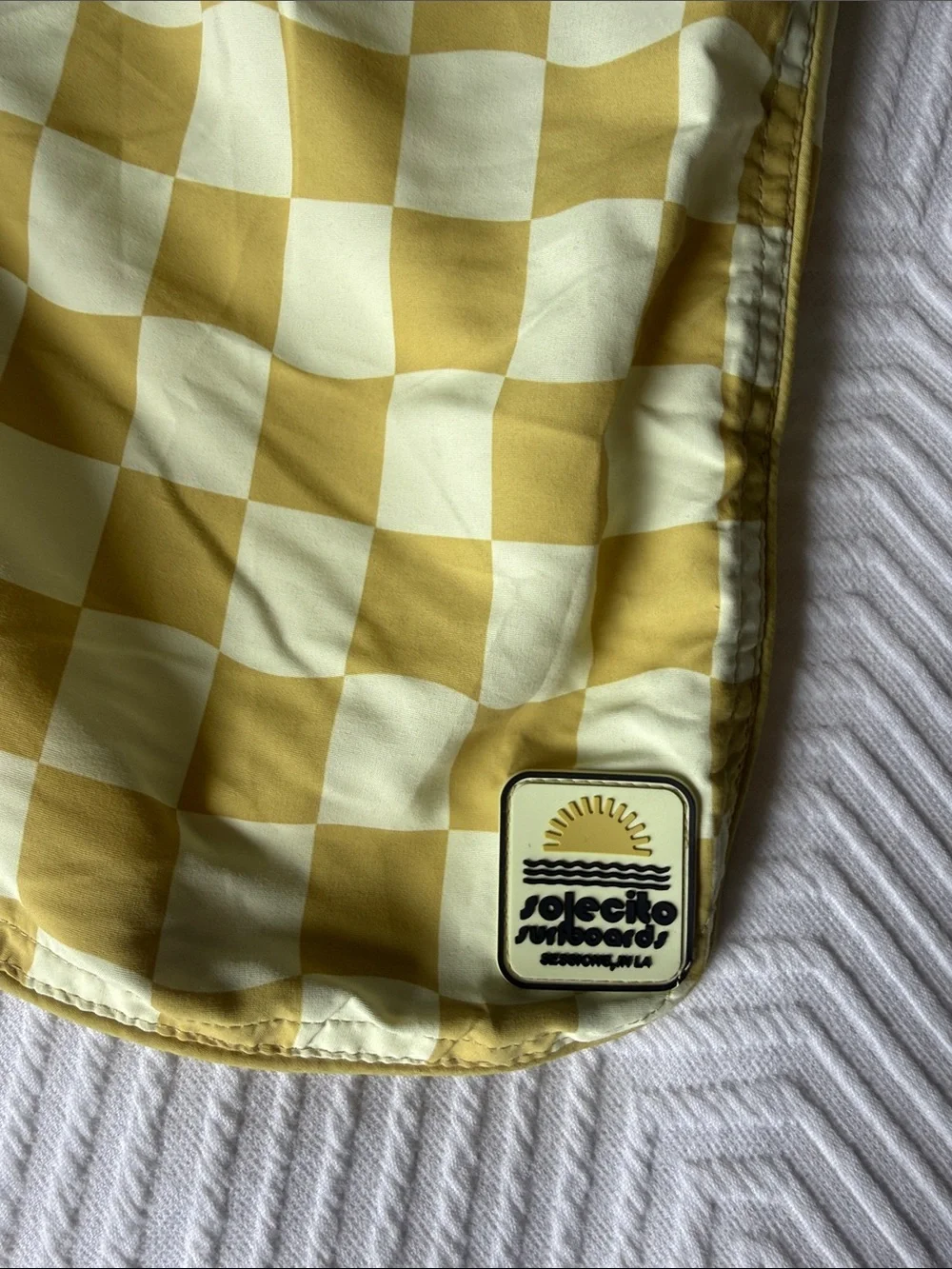 Zara Yellow Checkered Swim Trunks